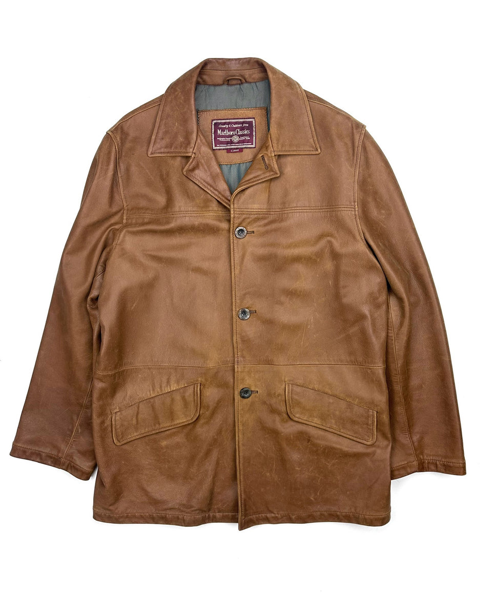 Marlboro Classics Brown Leather Jacket (L) – Concrete Matter
