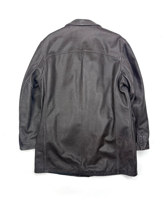 Stewart Dark Brown Leather Jacket (L)