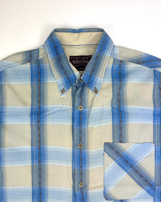 Marlboro Classics Blue Checkered Shirt (L)