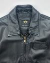 Alpha Industries Leather Bomber Jacket (M)