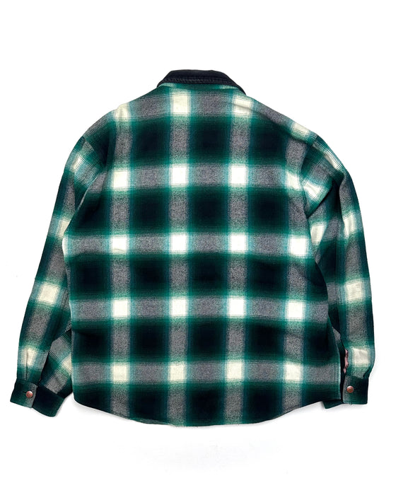 Chevignon Black and Green Checkered Shirt (L)