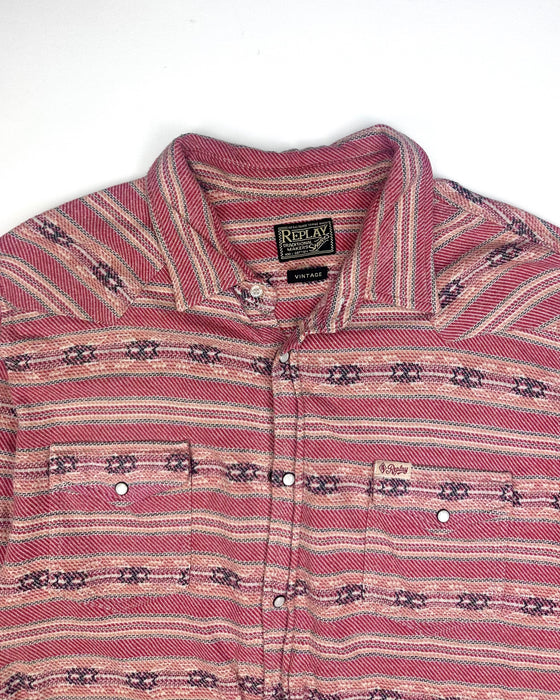 Replay Faded Red Western Shirt (L)