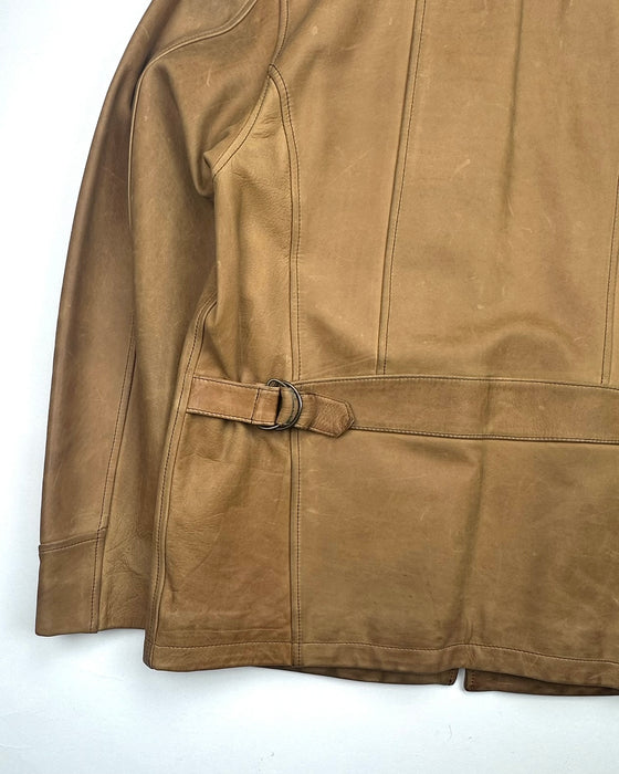 RL Half-Belt Sand Leather Jacket (M)