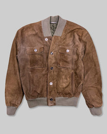  Italian Dark Suede Leather Jacket (M)
