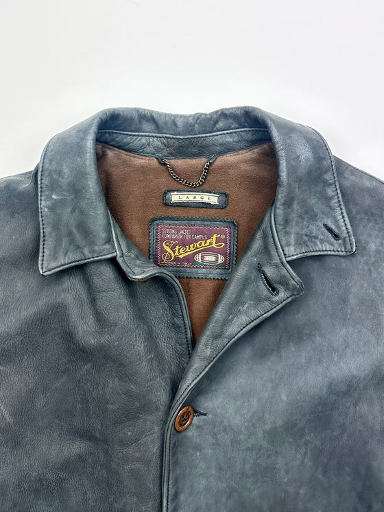 Stewart Dark Grey Leather Jacket (L)