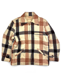  Hercules Off White Plaid Coat (L)