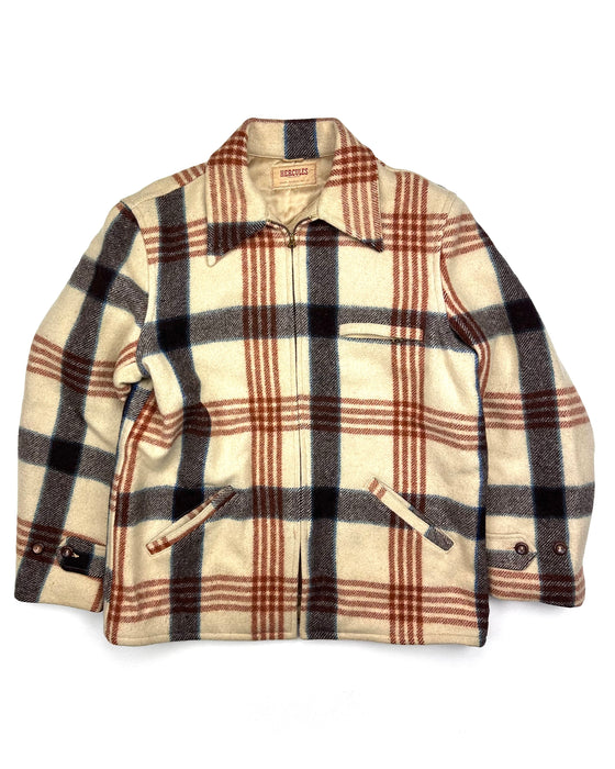 Hercules Off White Plaid Coat (L)