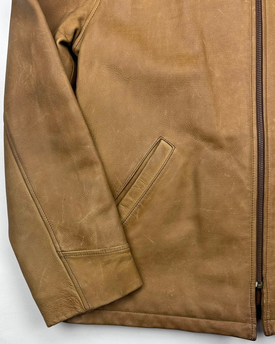 RL Half-Belt Sand Leather Jacket (M)