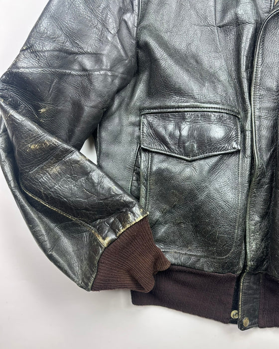 Hercules Black A-2 like Leather Jacket (XL)
