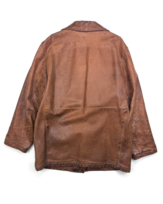 Stewart Light Brown Buffalo Leather Jacket (XL)