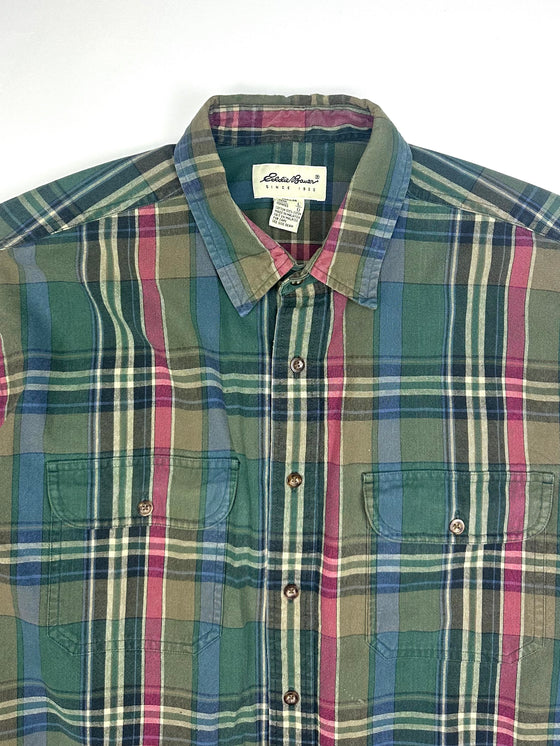 Eddie Bauer Green Checkered Shirt (L)