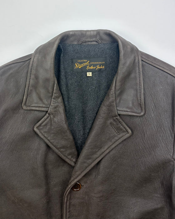 Stewart Dark Brown Leather Jacket (L)