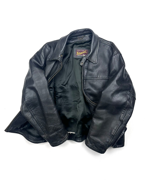 Stewart Black Leather Jacket (XL)