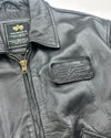 Alpha Industries Leather Bomber Jacket (M)