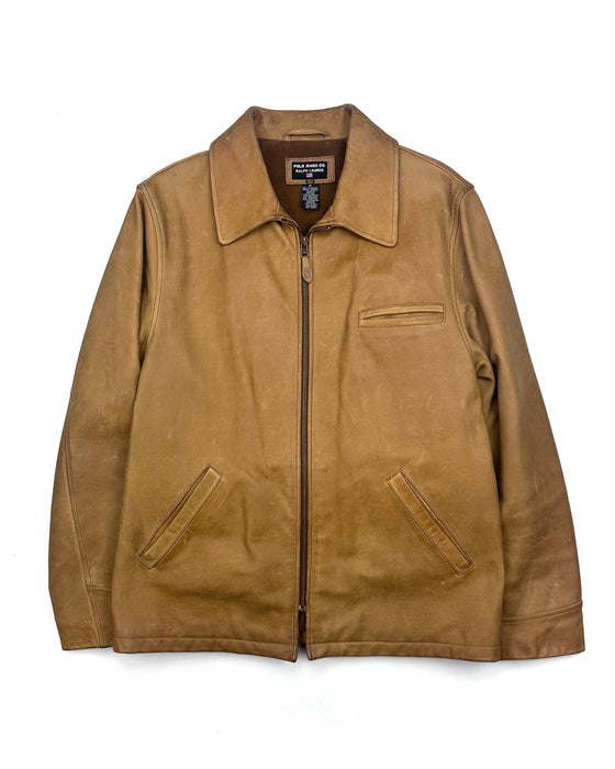 RL Half-Belt Sand Leather Jacket (M)