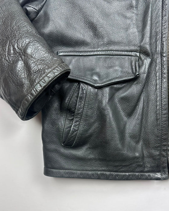 Stewart Black Leather Jacket (XL)