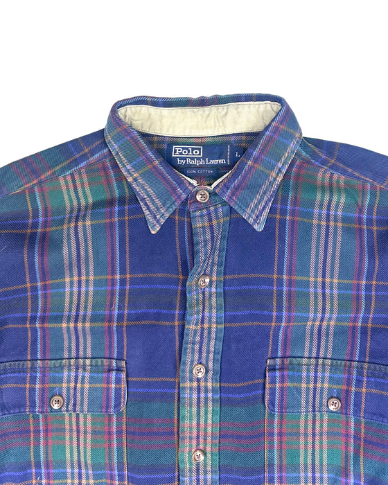 Polo Ralph Lauren Dark Blue Purple Flannel Shirt (L)