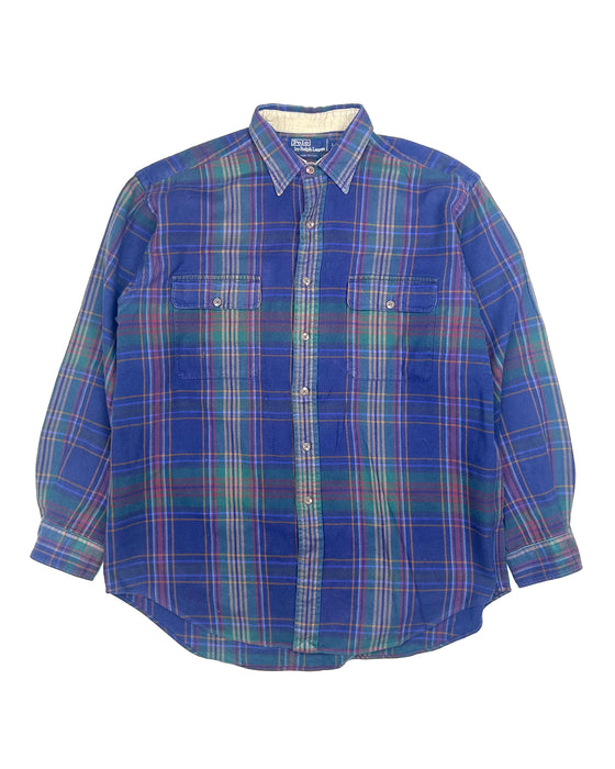 Polo Ralph Lauren Dark Blue Purple Flannel Shirt (L)