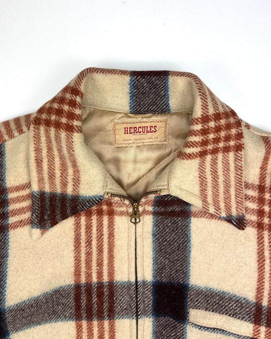 Hercules Off White Plaid Coat (L)