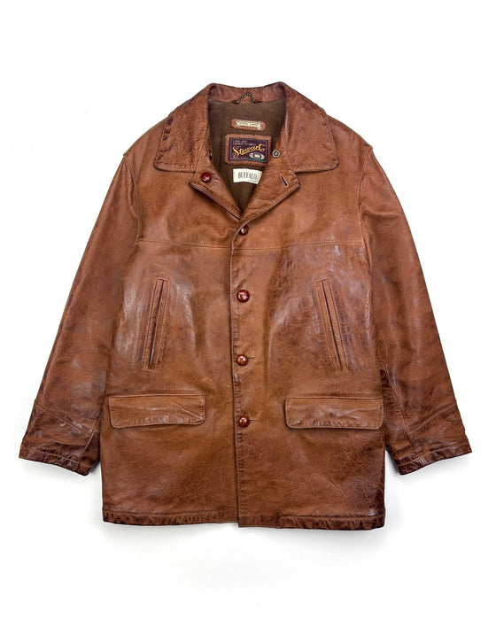 Stewart Light Brown Buffalo Leather Jacket (XL)