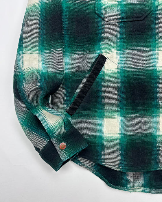 Chevignon Black and Green Checkered Shirt (L)