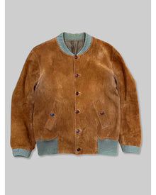  British Dark Brown Suede Leather Jacket (L)