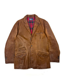  Polo Ralph Lauren Brown Leather Blazer (L)