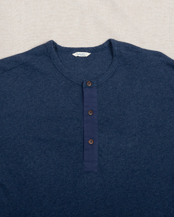 1927 Henley Shirt Short Sleeve Indigo Melange