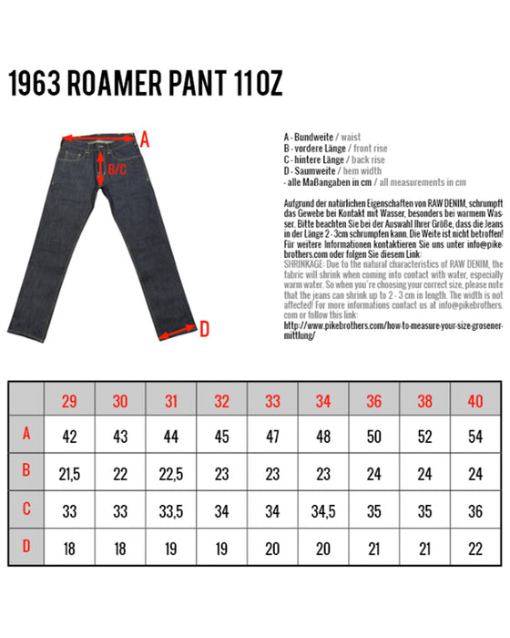1963 Pike Brothers Roamer Pant 11oz