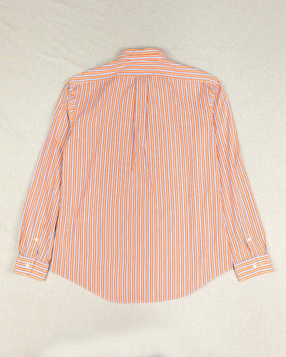Polo Ralph Lauren Orange and Blue Striped Shirt (L)