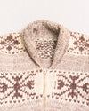 Beige and Brown Patterned Cardigan (M)