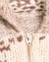 Beige and Brown Patterned Cardigan (M)