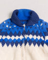 Blue Pattern Knitted Cardigan (S)
