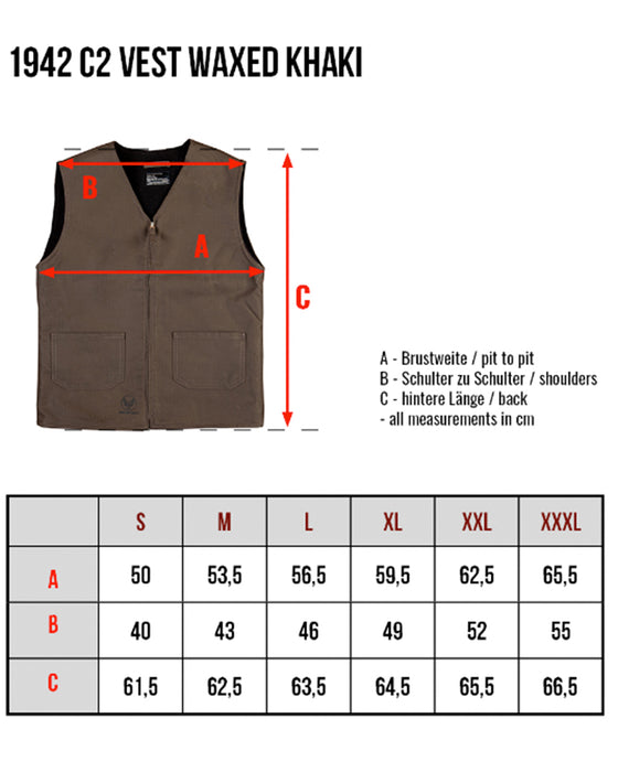 1942 C-2 Vest Waxed Khaki