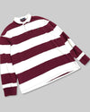 White and Burgundy Polo Ralph Lauren Rugby Shirt (XXL)