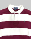White and Burgundy Polo Ralph Lauren Rugby Shirt (XXL)