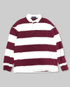 White and Burgundy Polo Ralph Lauren Rugby Shirt (XXL)