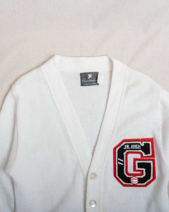 Letterman Cardigan G White (L)