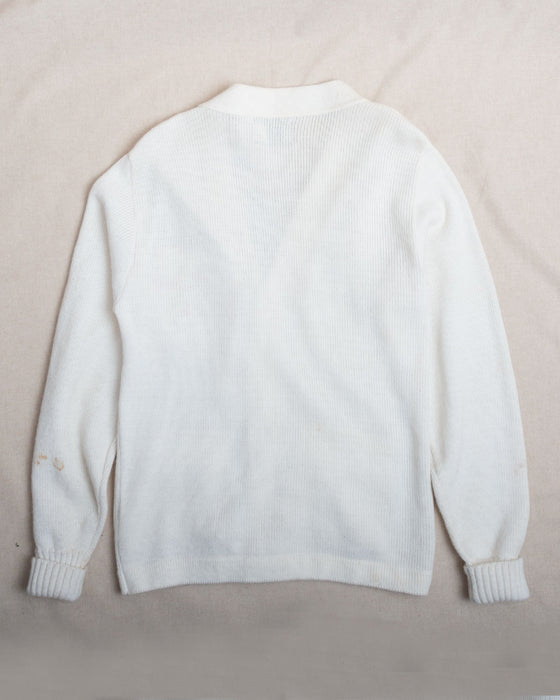 Letterman Cardigan G White (L)