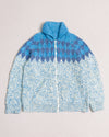Light Blue Pattern Knitted Cardigan (M)