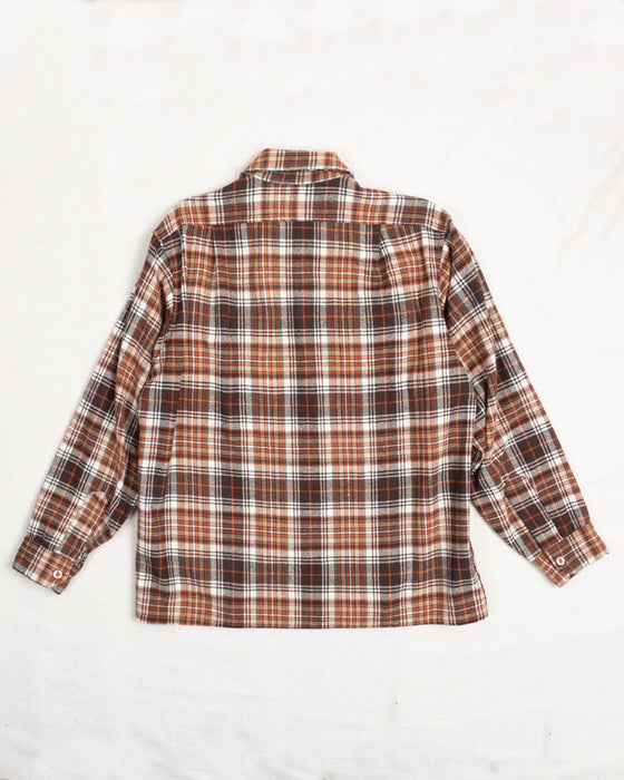 Pendleton Flannel Shirt Brown and Blue Check (M)