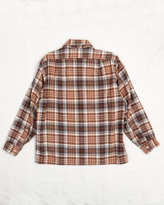 Pendleton Flannel Shirt Brown and Blue Check (M)