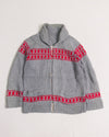 Grey and Red Knitted Cardigan (L)