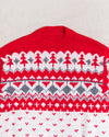 Red and Grey Pattern Knitted Sweater (M)