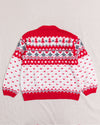 Red and Grey Pattern Knitted Sweater (M)